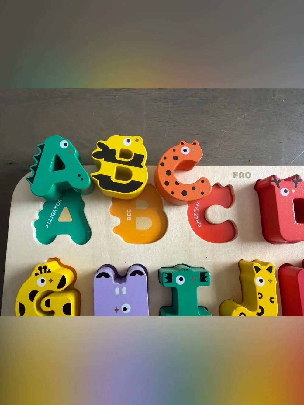 Fao Schwarz Colorful Animal Alphabet Puzzle for Kids Early Learning